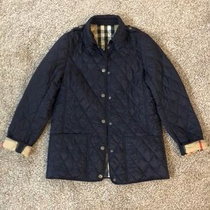 Burberry Girls Navy Quilted Jacket